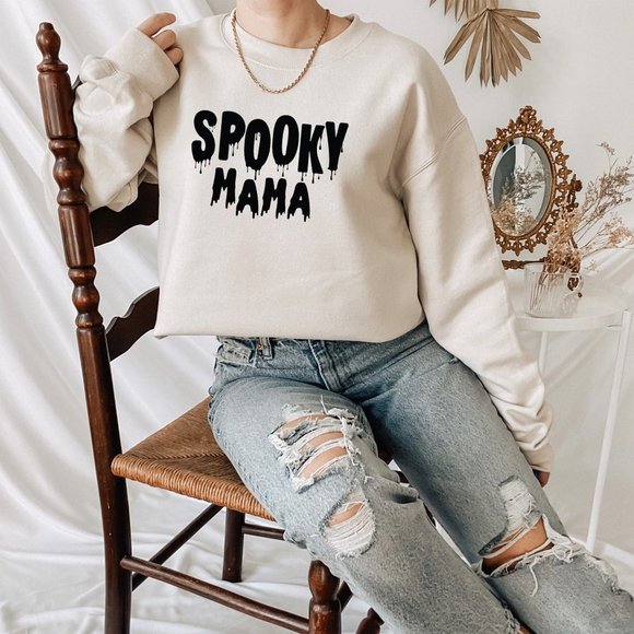 SimplyBeverly Sweaters - Spooky Mama Tan Sweatshirt